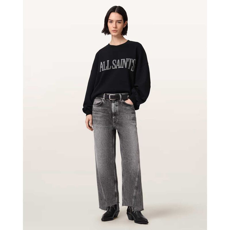 AllSaints Dash Lila Oversized Embroidered Sweatshirt image number 3